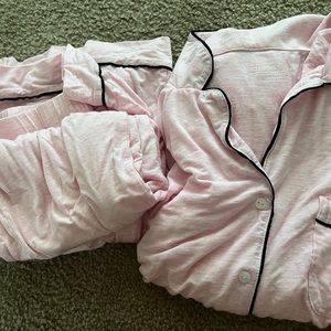 Victoria’s Secret Modal Long Pajama Set- size Large. Pink with black detailing